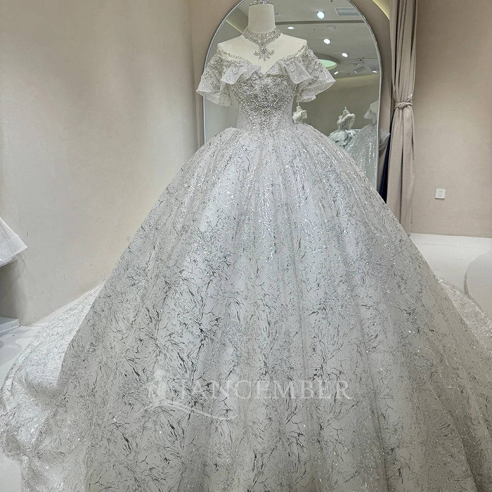 

Королевское свадебное платье с круглым вырезом, бальное платье из органзы, свадебное платье, женское свадебное платье с короткими рукавами, Vestido De Novia, индивидуальное