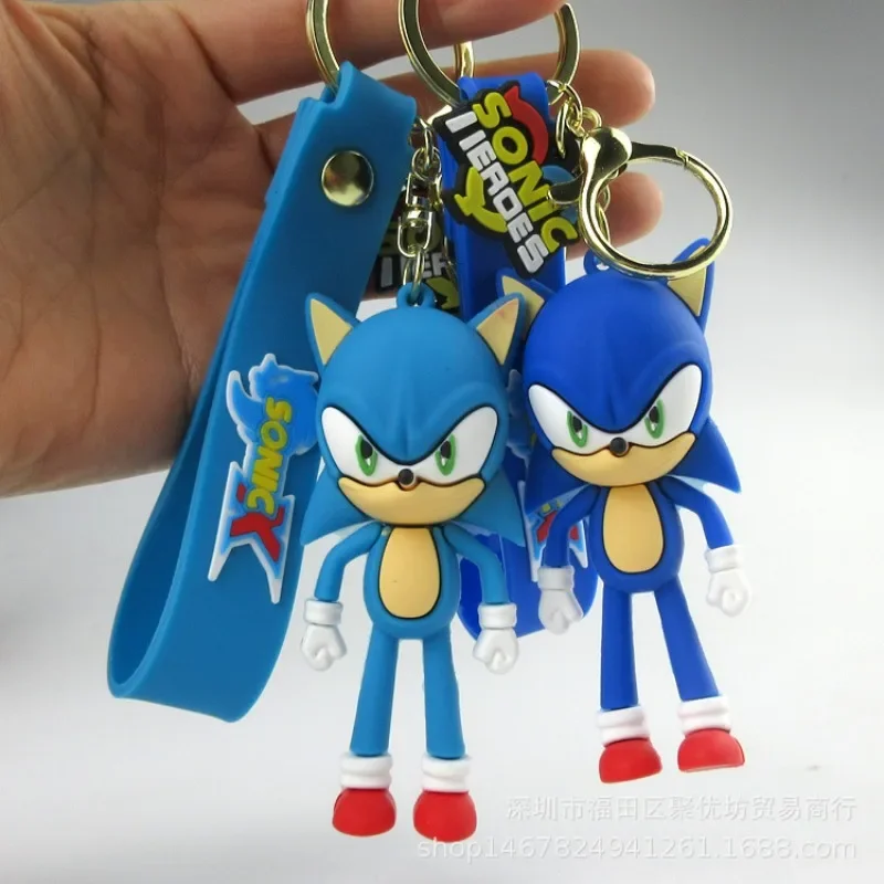 Sonic Animation Sonic Keychain Shadow PVC Character Keychain Bag Keychain Pendant Accessories Children\'s Toys Birthday Gifts