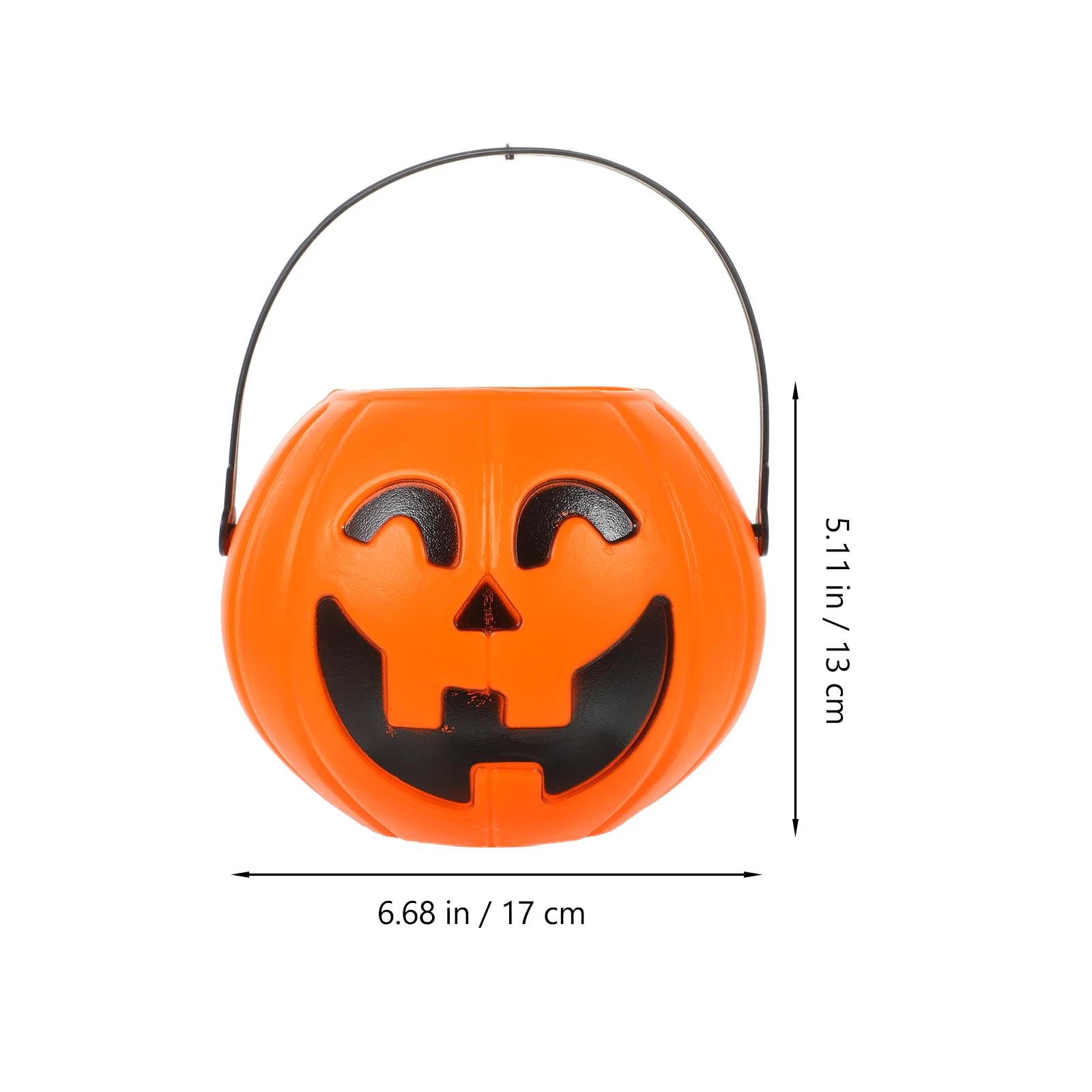 2 Pcs 17cm Halloween Portable Pumpkin Bucket Children Trick or Treat Pumpkin Candy Pail Holder pumpkin candy holder