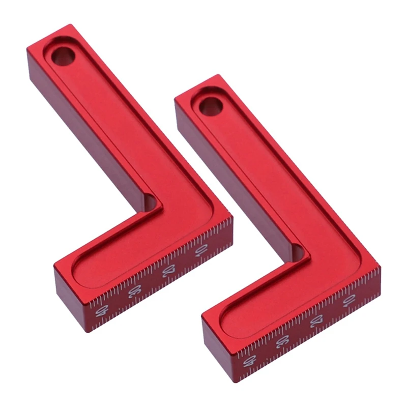 2Pcs 90 Degrees Square Ruler Mini L-Shaped Right Angle Positioner 75Mmx45mm Metric Woodworking Scribe Measuring Tools