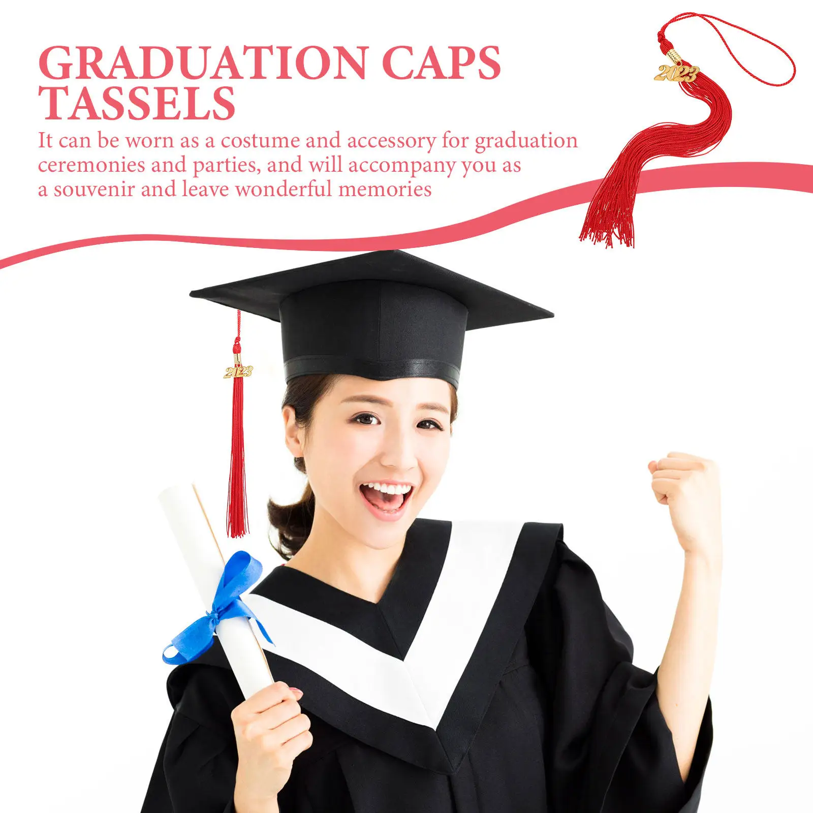 

10 шт. академических кисточек для выпускных головных уборов из полиэстера, легкие, для выпускных церемоний и фотосессий, долговечные