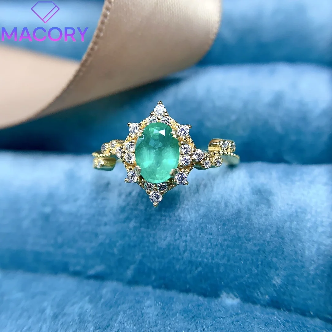 Female wedding natural emerald ring luxury send free sterling silver 925 luxury brand replica with certificate gem.