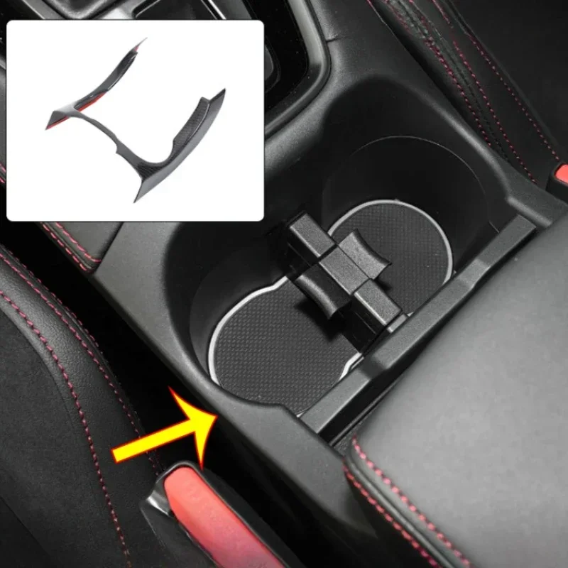 For SUBARU WRX VB Real Dry Carbon Fiber 2022-2025 Interior Center Console Cup Holder Frame - Automatic Transmission Modification