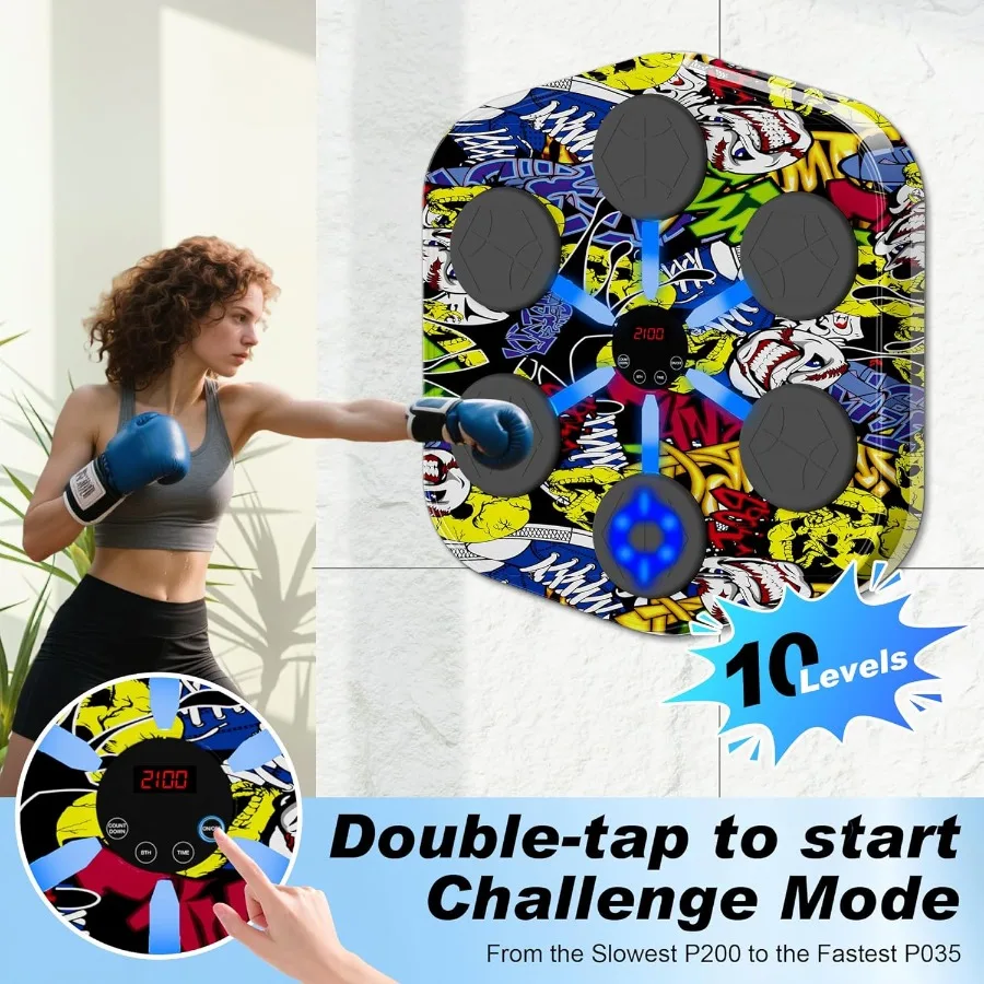 Wall Mounted Music Boxing Machine for Adults and Bluetooth Smart Boxing Trainer with Electronic Target for Home Gym Interactive