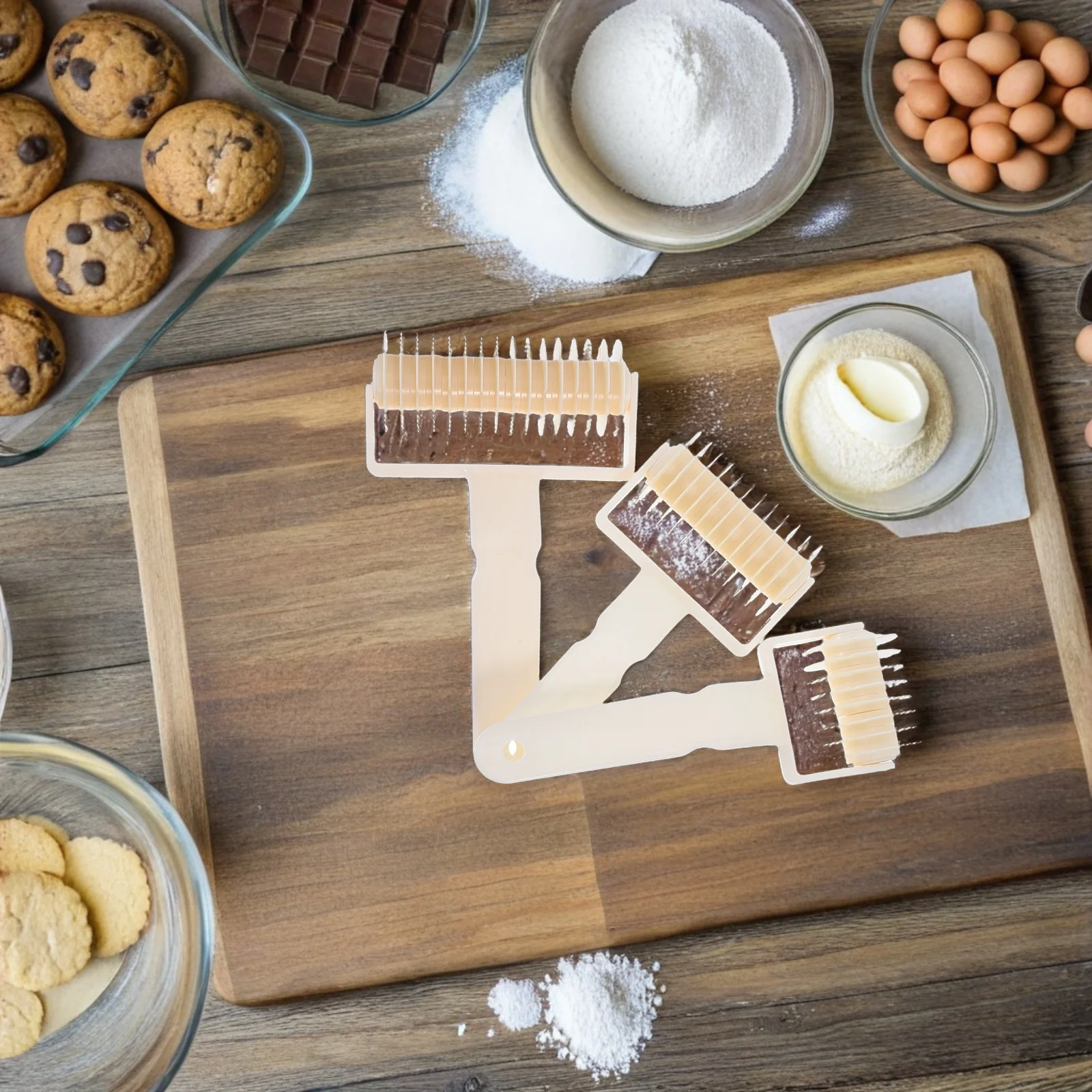 3 قطعة العجين شعرية الأسطوانة القاطع المعجنات القاطع الخبز أداة مجموعة ل فطيرة كوكي البيتزا الخبز DIY بها بنفسك الأبيض الخبز اكسسوارات #6