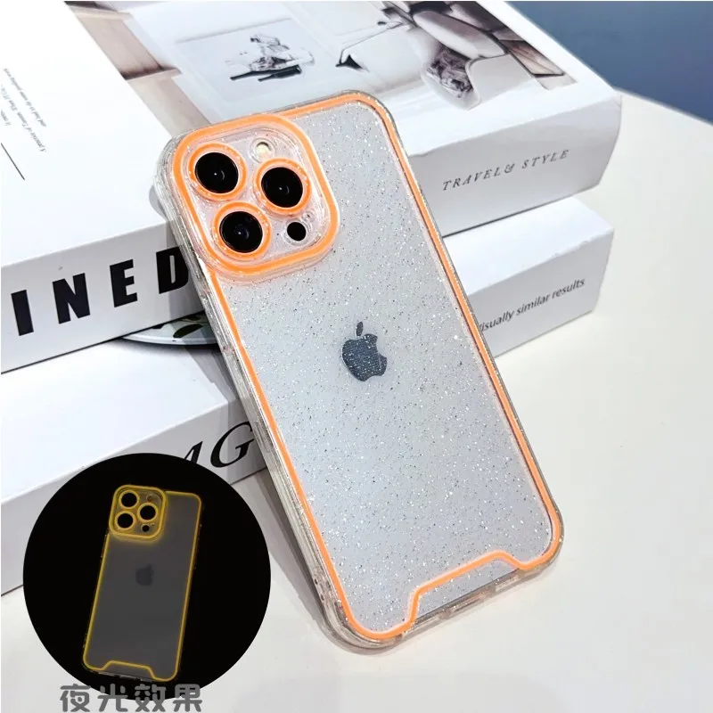 Luxury Night Light Luminous Clear Silicone Soft Phone Case For iPhone 15 14 13 12 11 X XR XSMAX Pro Max Plus Transparent Covers