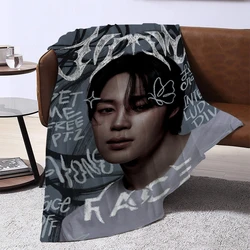 Kpop Star JiMin Blanket Thick Blankets for Winter Double Bed Comforter Furry Bedspread the Knee Sofa Warm Baby & Throws Camping