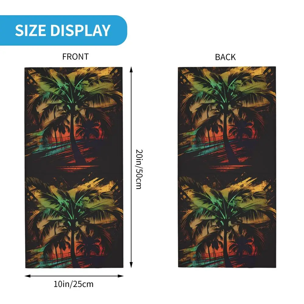 Y2K Summer Beach Coconut Trees Scarf Neckerchief Neck Face Mask Polyester