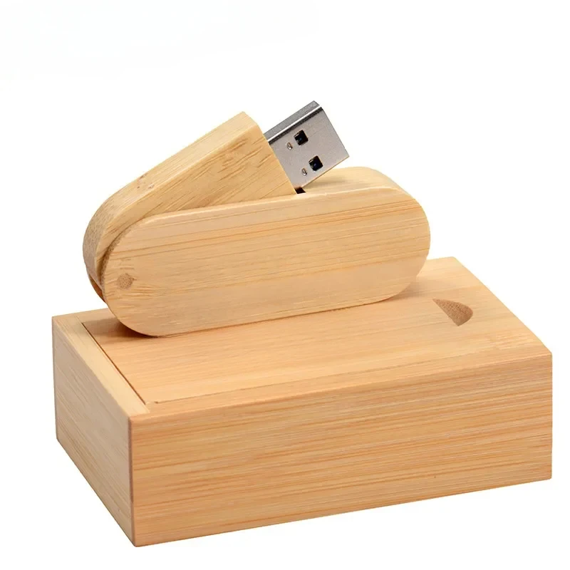 High Speed Wooden Saber USB 3.0 Flash Drive 128GB Rotating Pen Drive 64G Memory Stick Photography Wedding GiftExternal Storage