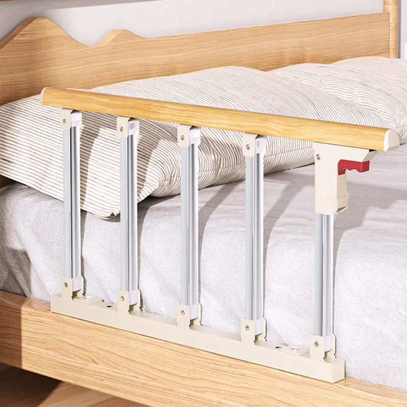 Foldable Bedside Handrail Reinforced Thick Grip Wear-Resistant Safety Rail Pinch-Free Button Handle Durable Senior Support