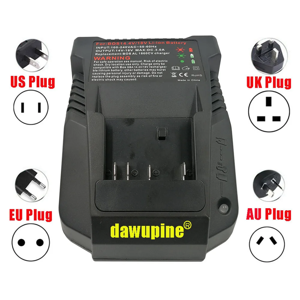 

dawupine 1018K Charger For Bosch Electrical Drill 18V 14.4V Li-ion Battery BAT609 BAT609G BAT618 BAT618G BAT614 2607336236