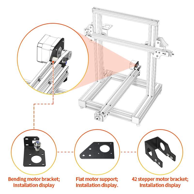 DIY 3D Printer Parts 2040 Profile  Y Axis Motor Bracket Fixed Mount Plate Spare Kit For Ender3 42 step motor support