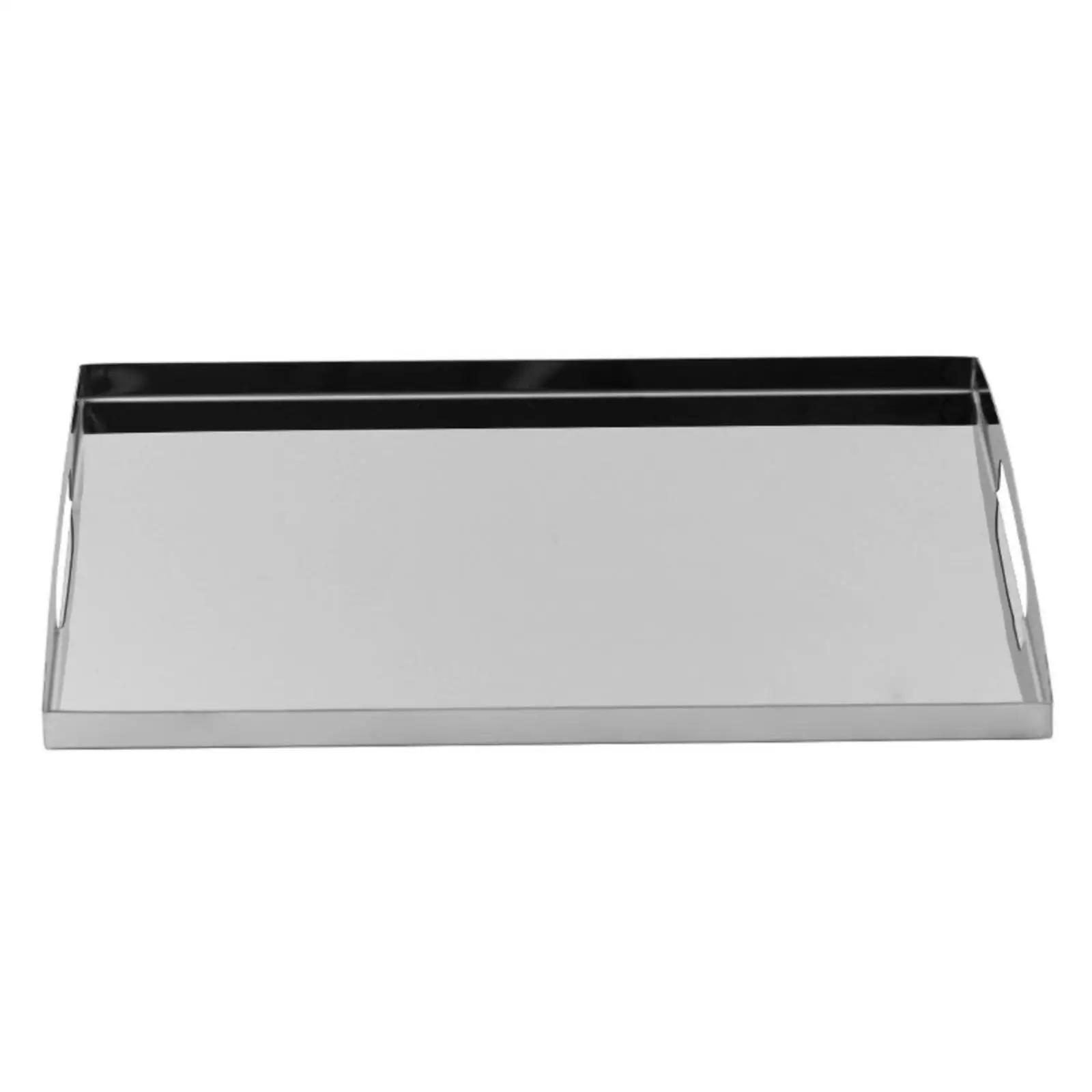 Stainless Steel Tray Mirrored Tray with Handles Low-Profile for Coffee Table