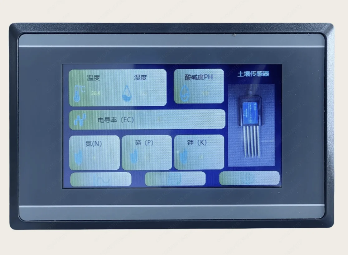 4.3 inch industrial touch screen 485 soil sensor temperature and humidity PH nitrogen, phosphorus and potassium detection system