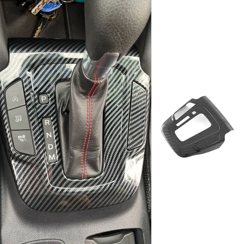 For Ford Focus 2022 2023 2024 LHD ABS 2pcs Carbon Fiber Texture Car Interior Accessories Central Control Gear Shift Panel Trim