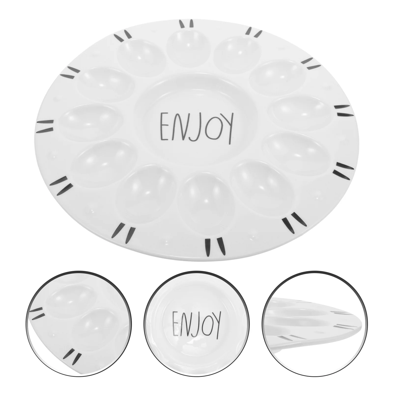 

Easter Egg Tray Ceramic Platter Holder Dollhouse Tile Cheese Dish Ceramics Deviled Serving Devilled Eggs Item