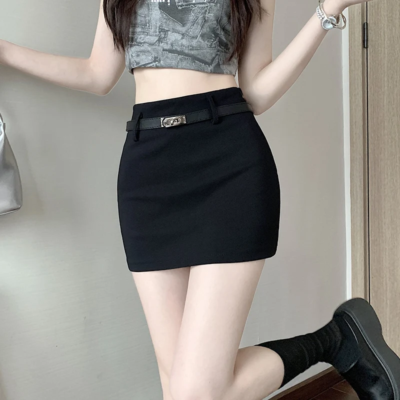 Spicy Short Skirt Women's Spring Summer Fashion Slimming High Waist A-Line Skirt Korean Style Commute Scene Versatile Suit Skirt