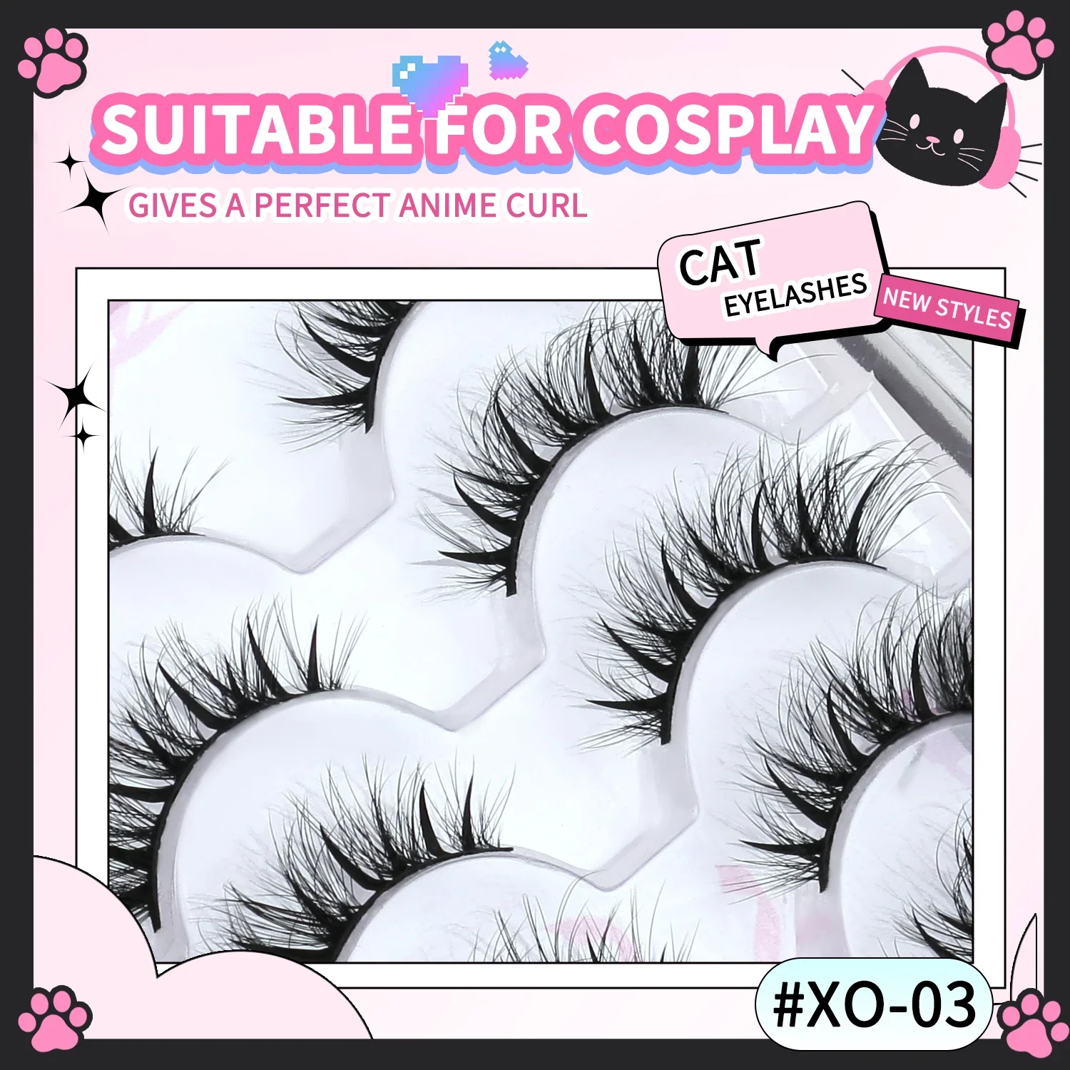 GROINNEYA cils de chat cils vaporeux aspect naturel Faux cils moelleux Faux cils de vison vaporeux ailé fin oeil cils allongés