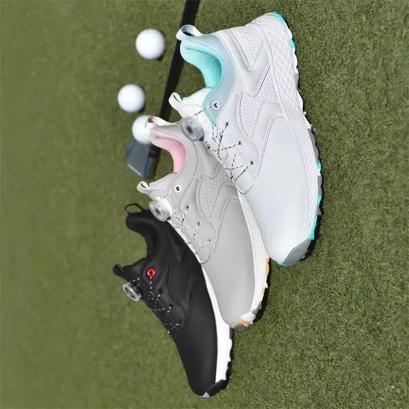 

Роскошные брендовые туфли для гольфа для мужчин и женщин, противоскользящая кожаная тренировочная обувь для гольфа унисекс, спортивная обувь хорошего качества для женщин