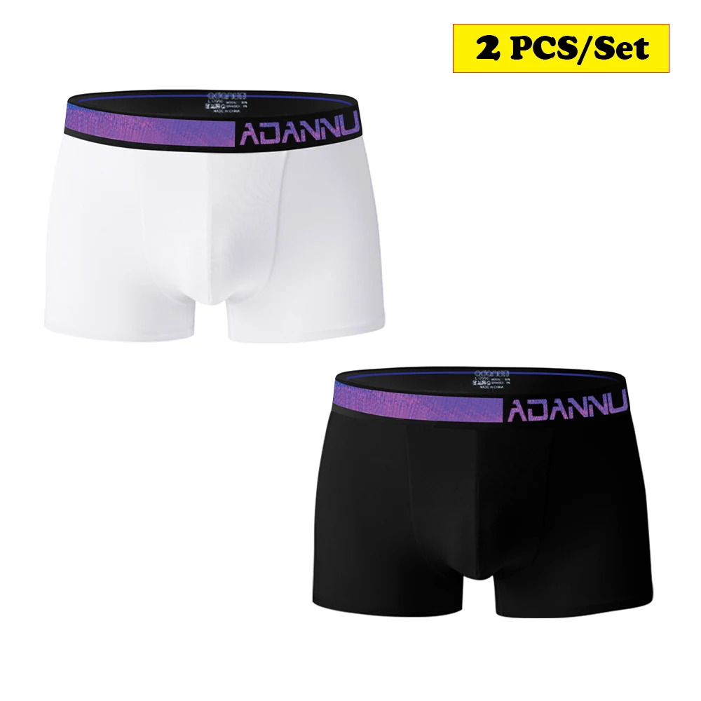 

2PCS Men Sexy Underwear Modal Breathable Bikini Boxers Sports Shorts Underpants for Men Male Panties