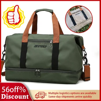 BWBW, bolso de viaje de gran capacidad a la moda para hombres y mujeres, bolso deportivo de gran capacidad para hombres, bolso mensajero impermeable para mujeres, bolso húmedo y seco
