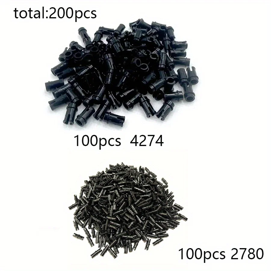 200개 2780 마찰 핀 + 4274 테크니컬 핀 1/2 빌딩 블록 브릭 커넥터 테크니컬 액세서리 부품 장난감