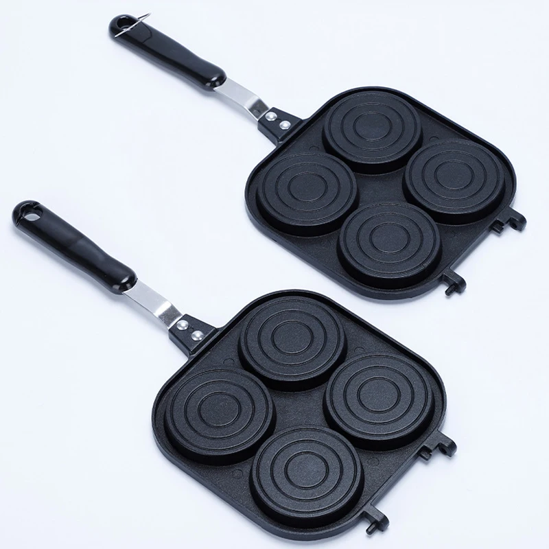 

4 Hole Frying Pan Cooking Pot Non-Stick Pancake Maker Home Breakfast Egg Burger Pot for Gas Stove Induction Cooker Cookware