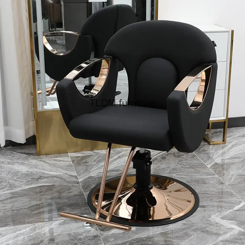 

Black Luxury Barber Chair Personalized Classic Armrest Lifter Chair Designed Advanced Cadeira De Barbeiro Salon Furniture