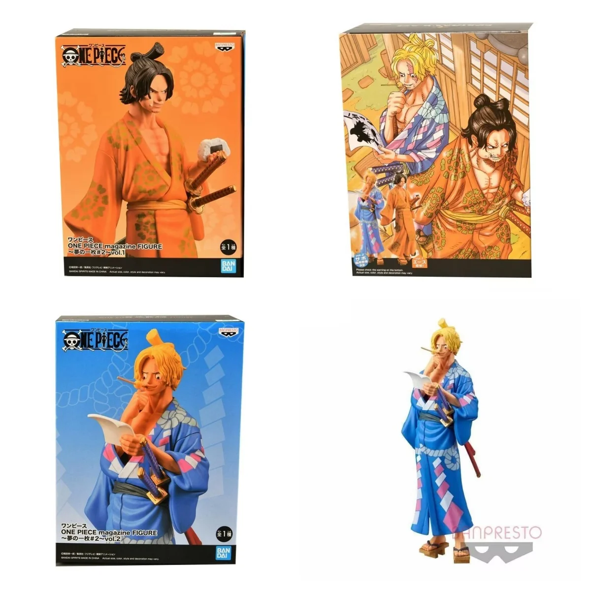 

Original Bandai Magazine FIGURE One Piece Sabo Portgas·D·Ace Kimono Anime Action Figure Toy Ornaments Figure Toys