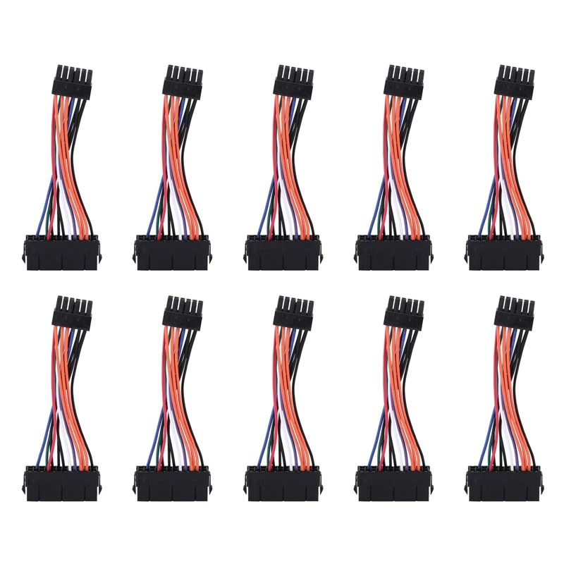 10X PSU ATX 24Pin Female To 12Pin Male Power Supply Sleeved Cable Cord 18AWG Wire For Acer Q87H3-AM Q87H3 Motherboard