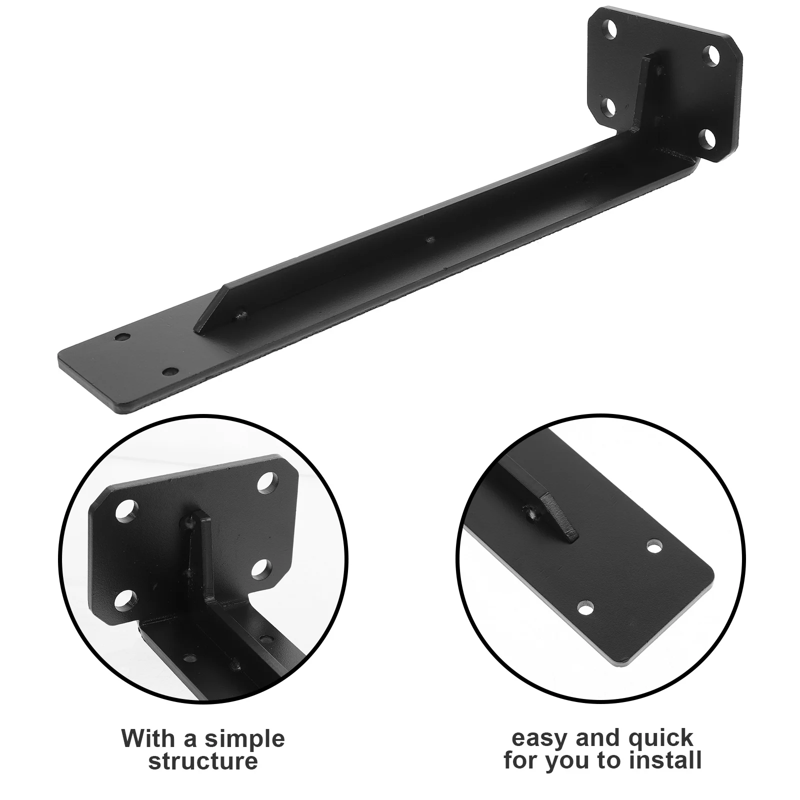 

Heavy Duty Steel Wall Brackets Floating Shelf Support Metal Shelf Mount For Bathroom Bedroom Living Room Office Black Easy
