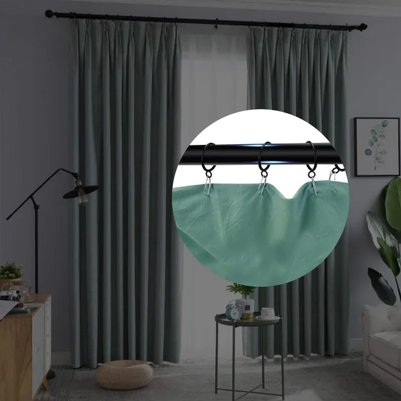Smooth Sliding On Rod 45mm Iron Drapery Rings, 4 pcs, Bedroom Blackout Drapery, Multipurpose, Versatile, Black