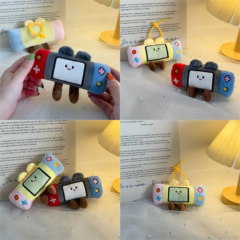 漫画ゲーム機ソフトプラッシュトイキーホルダー、バックパックデコレーション用ぬいぐるみペンダント、キーホルダー、キーリング、バッグ用キーホルダー、人形キーリング