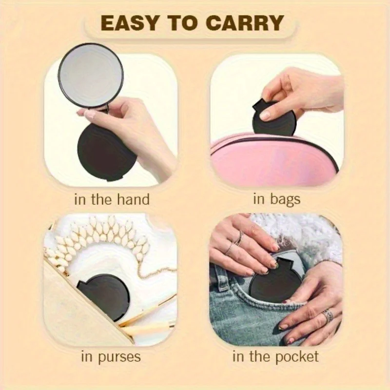 50 قطعة من مرايا المكياج الصغيرة المحمولة القابلة للطي - خالية من البطارية 2.75 × 2.44 بوصة باللون الأبيض، مرآة العناية بالبشرة لأدوات العناية بالبشرة #5