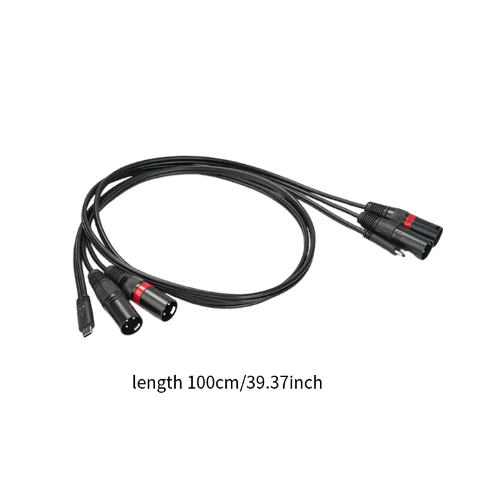Cabo macho tipo C para 2 XLR resistente de 3 pinos para conectar smartphones e laptops