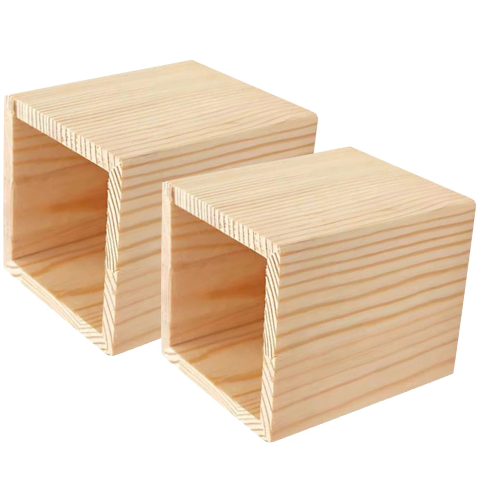 

2 Pcs Pine Pen Holder Succulent for Desk Organizer Work Desktop Wood Child Desks