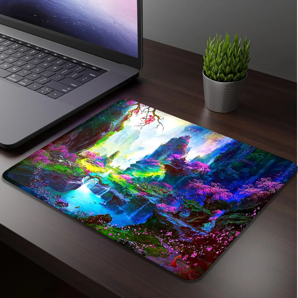 Alfombrilla de ratón para ordenador Speed A, pintura al óleo digital con un sabor de fantasía oriental, alfombra para ratón, accesorios para juegos, alfombrilla de escritorio