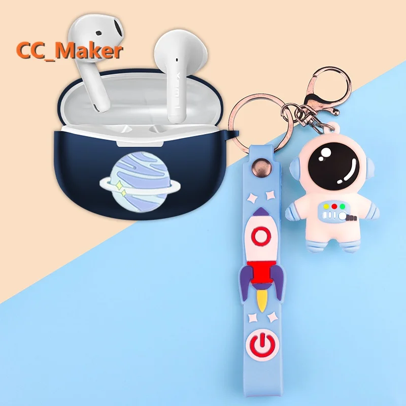 For EDIFIER X2S Case Cute Silicone soft Case Cartoon Bear EDIFIER X2S Protective Cover Cute Piggy Keychain Pendant