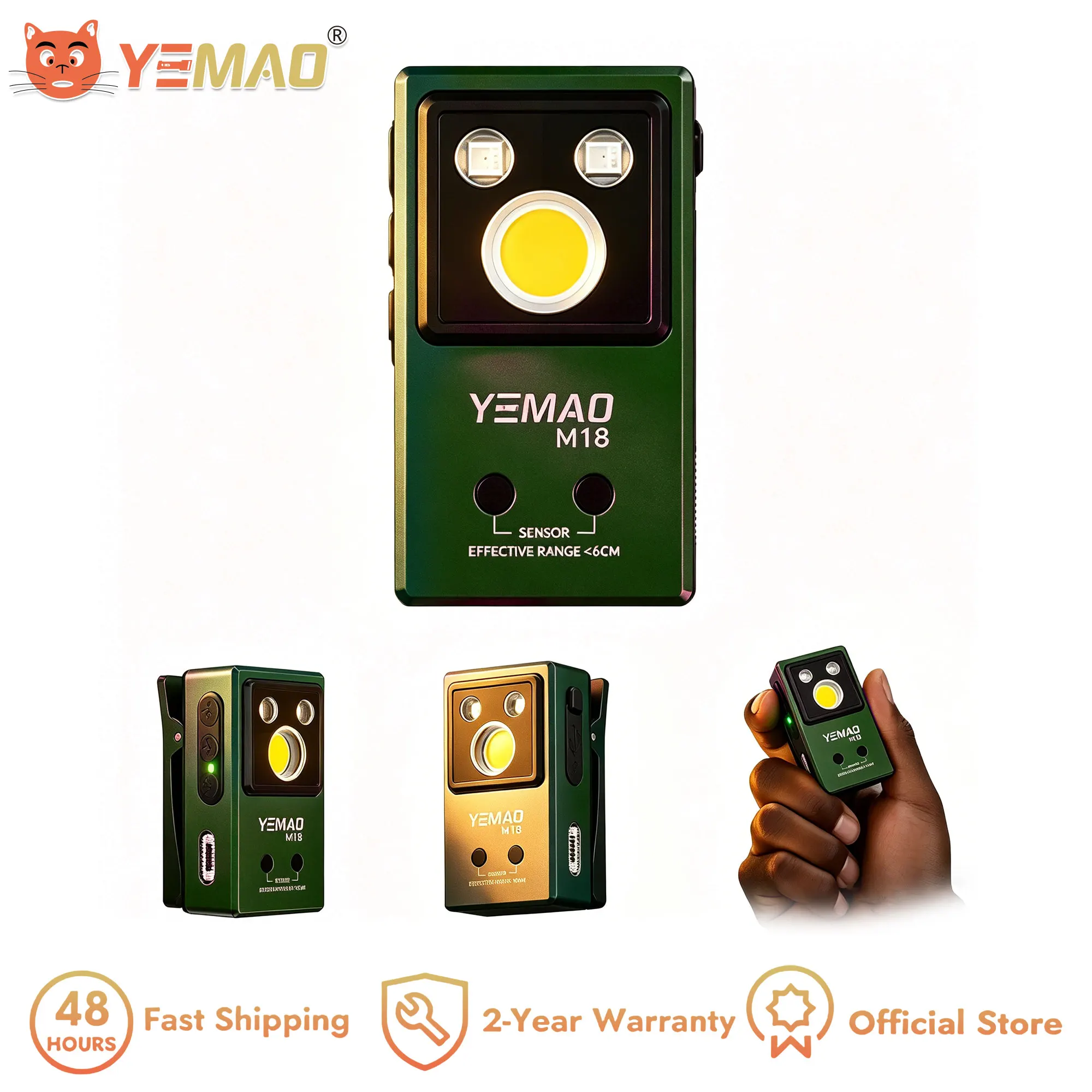 

YEMAO M18 Smart Lighting System Flashlight 14 Custom Modes Independent 3 Switch Control 500mAh Battery Type-C EDC Camping Light