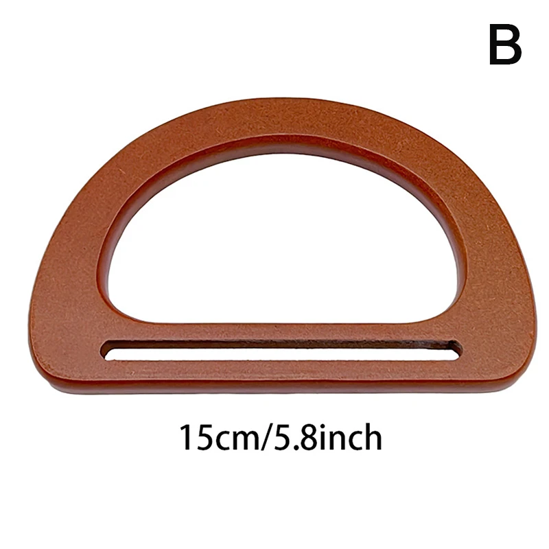 Wooden D Shape Bag Handle Ring Purse Frame Bag Strap Luggage Handcrafted Bag Accessories DIY Replacement Handbag Tote Handles