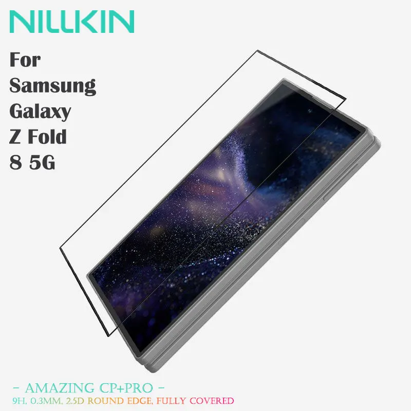 NILLKIN CP+PRO Tempered glass For Samsung Galaxy Z Fold 8, Full Glue 2.5D Edge Anti-Fingerprint Oleophobic Coating Screen Guard