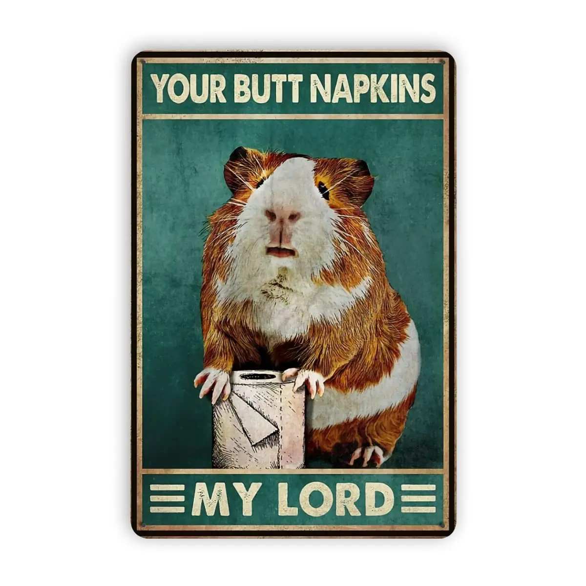 

Vintage Guinea Pig Your Napkins Retro Tin Sign, Bathroom Decoration for Bars, Restaurants, Cafes and Bars, 8x12 Inches New Year,