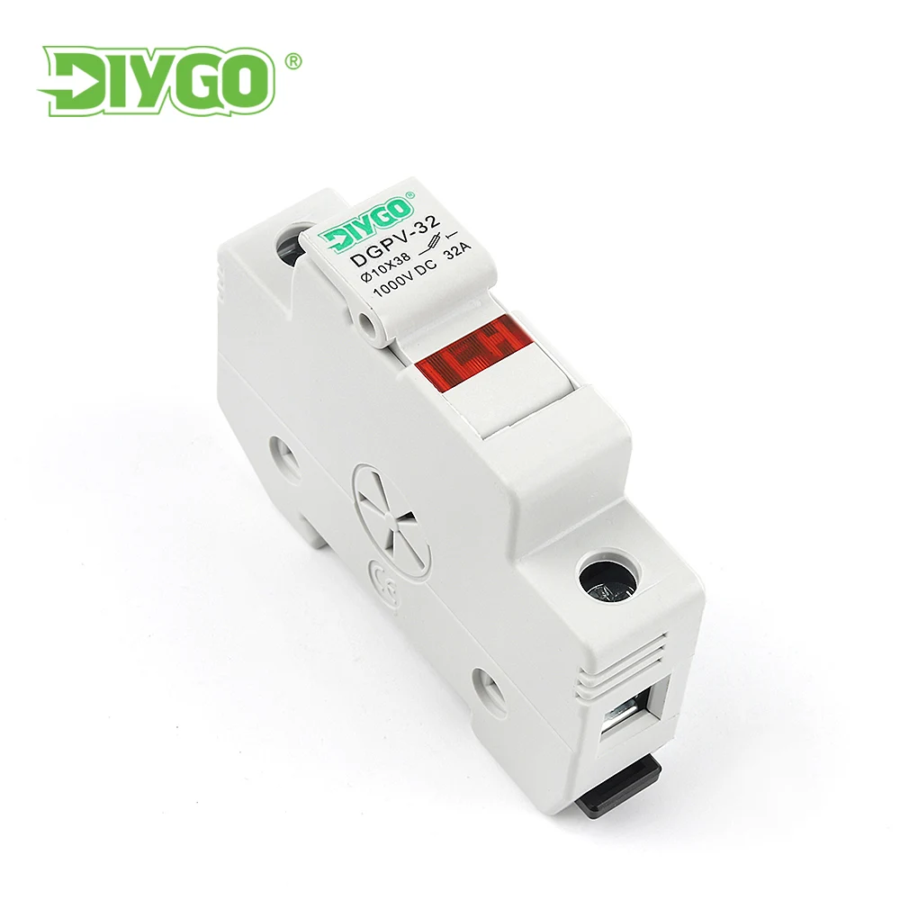Solar PV 1000V Fuse Holder Suitable for 10*38mm PV Fuse Link for Solar System Protection Base Photovoltaic Protector No Fuse