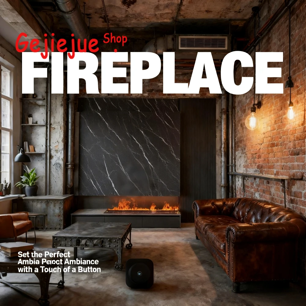 3D Atomized Water Vapor Fireplace,Vent-Free,No Chimney Needed, Easy Setup, Realistic Flame,Energy Saving,Ambiance Lighting
