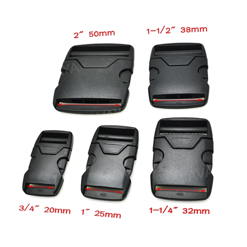 1pcs 20mm 25mm 32mm 38mm 50mm Webbing Plastic Side Release Bump Buckle for Backpack Straps Luggage