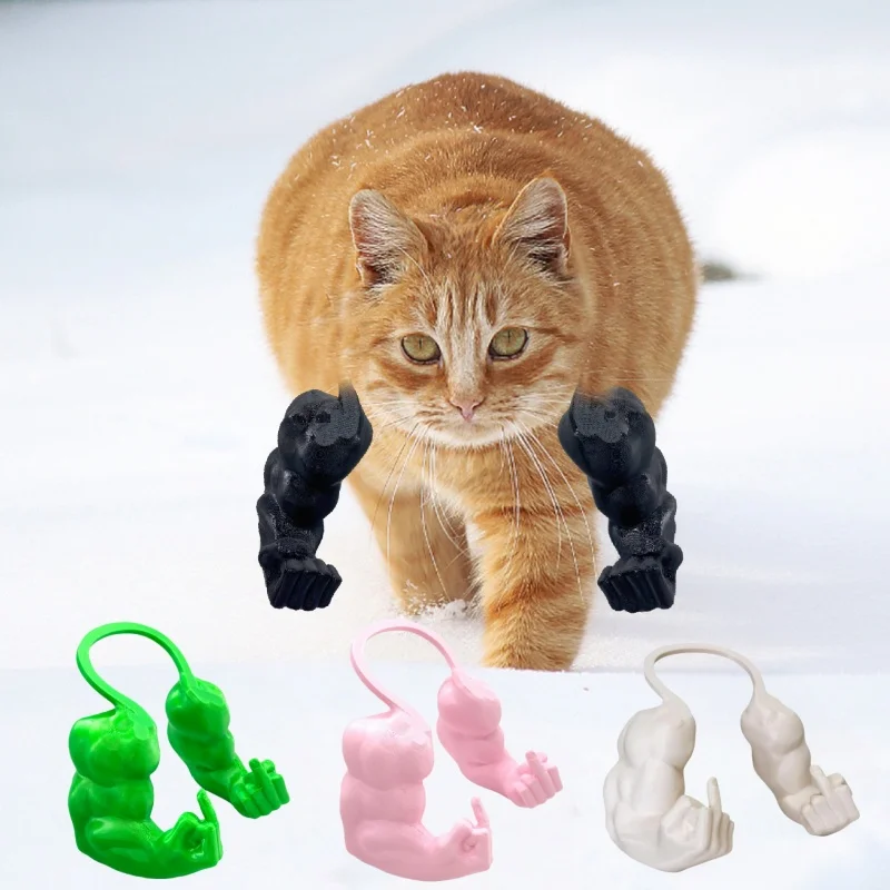 Mittelfinger-Katze Muskelarm - 3D-Gedruckte Nacktarm-Muskeltextur, Lustiges Haustierzubehör, Halloween-Katzenaccessoires – Detail 1