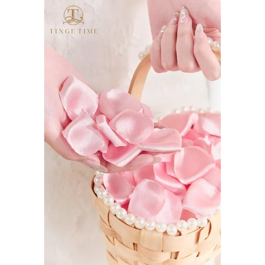 TINGE TIME 300 قطعة بتلات الورد الحرير أحمر الخدود الوردي القلب بتلات الزهور لحفل الزفاف زهرة فتاة سلة Ai مبعثر طاولة العشاء مركز #6