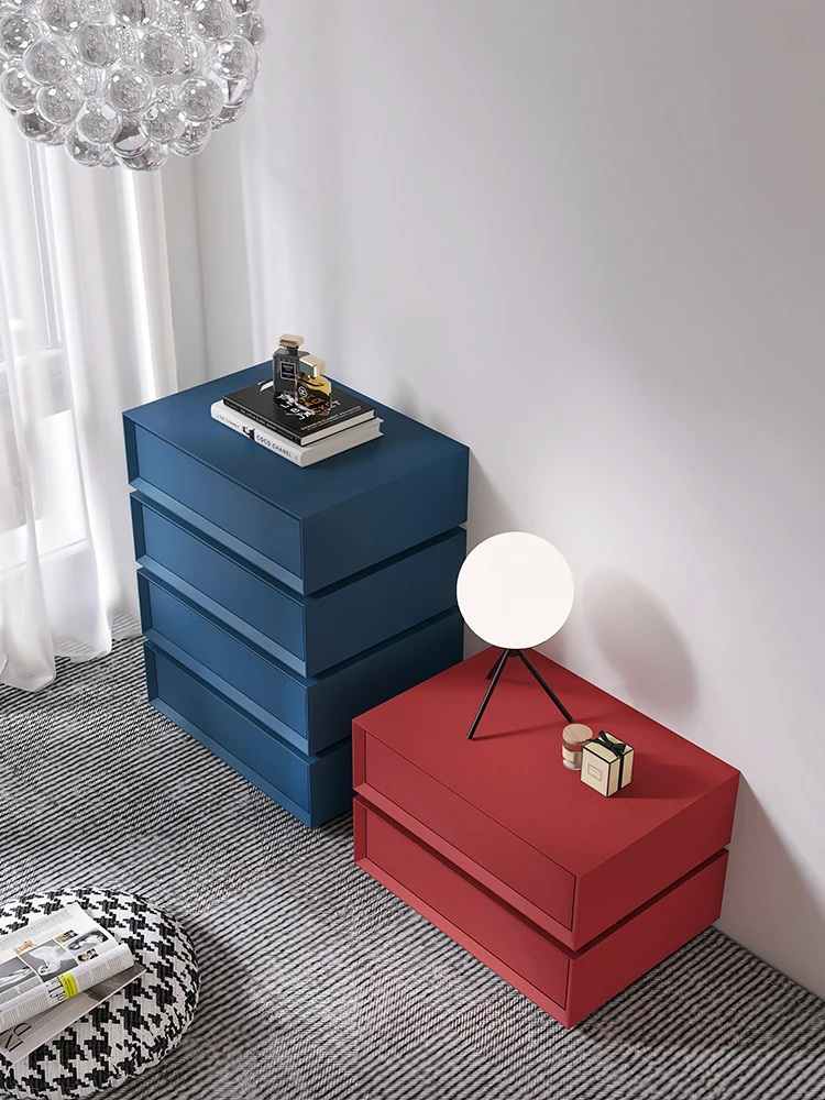 Italian Minimalist Rotating Chest of Drawers 5 Buckets 4 Buckets Designer Light Luxury Modern Bedroom Paint Locker