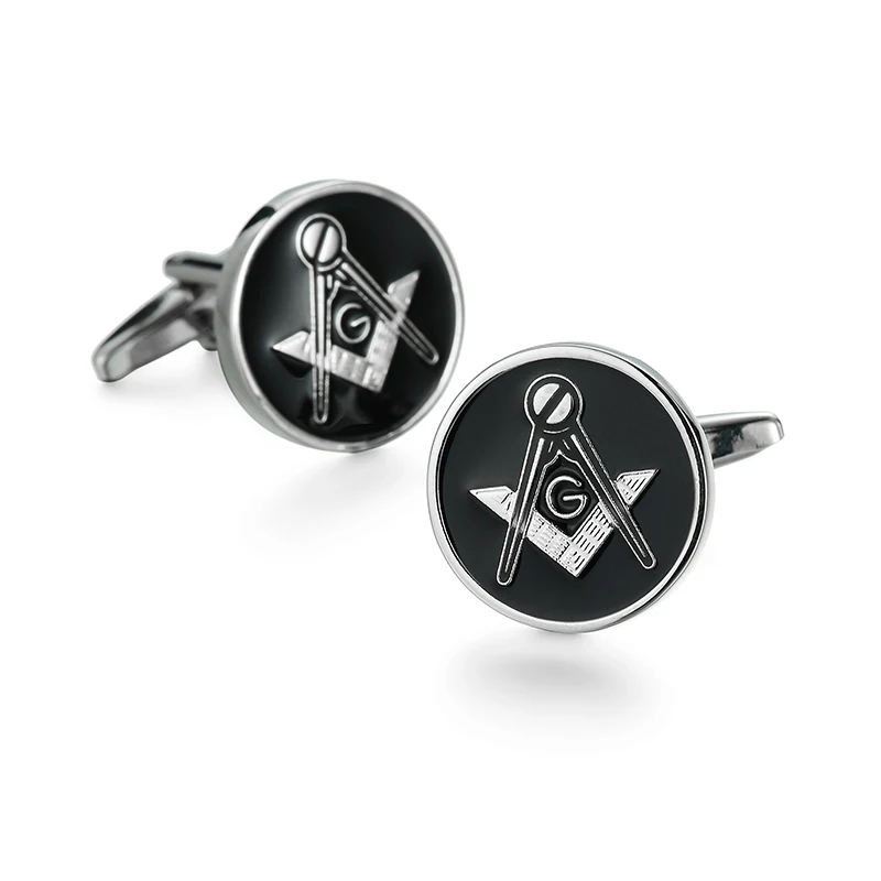 High quality circular Freemason cufflinks brand new fashionable French shirt high-quality brass material design men's cufflinks