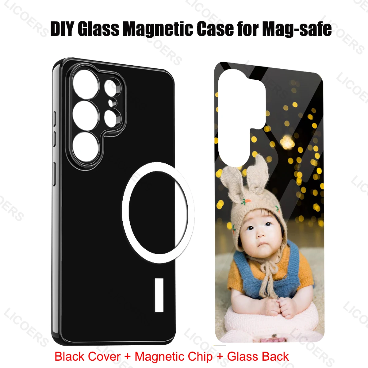 Custom Magnetic Glass Case for Samsung Galaxy S26 S25 S24 S23 S22 Ultra Plus FE Edge Tempered Cover for Mag-safe DIY Photo Shell